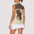 Cowgirl Women Sleeveless Polo Shirt Rose Retro Western Yoke - Wonder Print Shop
