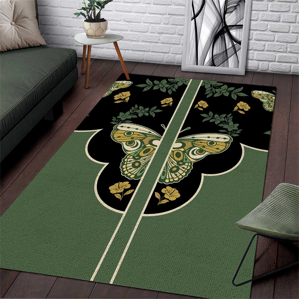 Retro Butterfly Area Rug Western Yoke Style - Wonder Print Shop