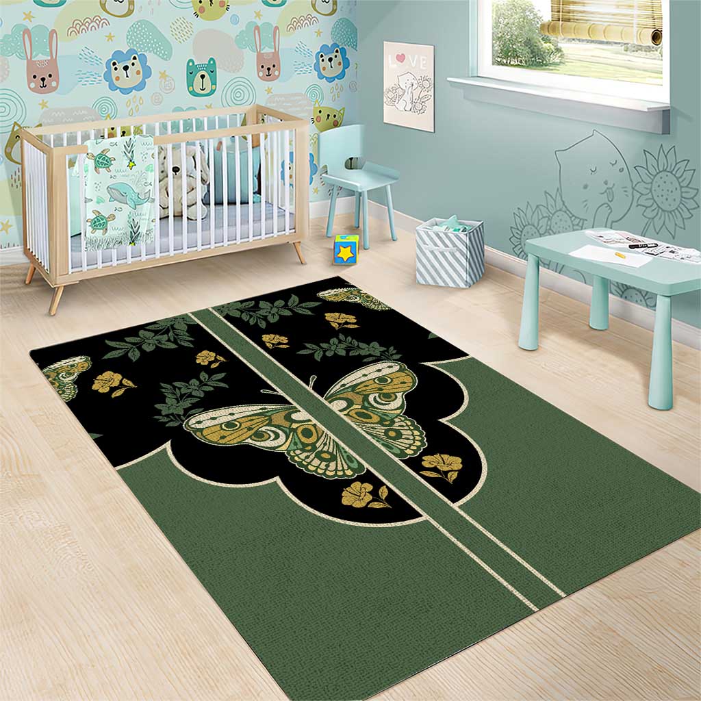 Retro Butterfly Area Rug Western Yoke Style - Wonder Print Shop