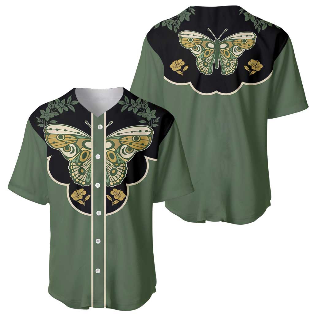 Retro Butterfly Baseball Jersey Western Yoke Style - Wonder Print Shop