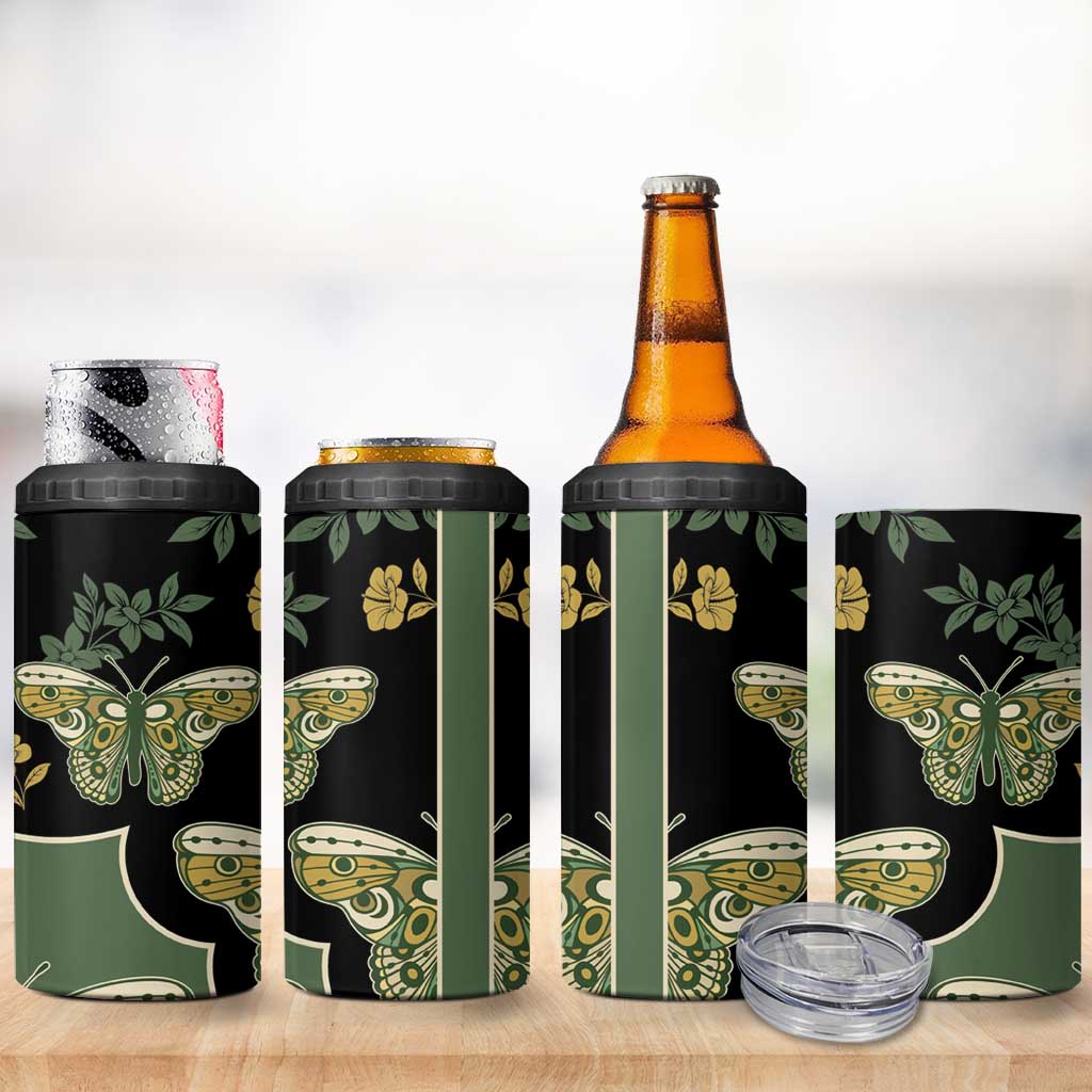 Retro Butterfly 4 in 1 Can Cooler Tumbler Western Yoke Style - Wonder Print Shop