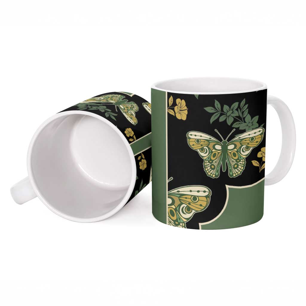 Retro Butterfly Ceramic Mug Western Yoke Style - Wonder Print Shop