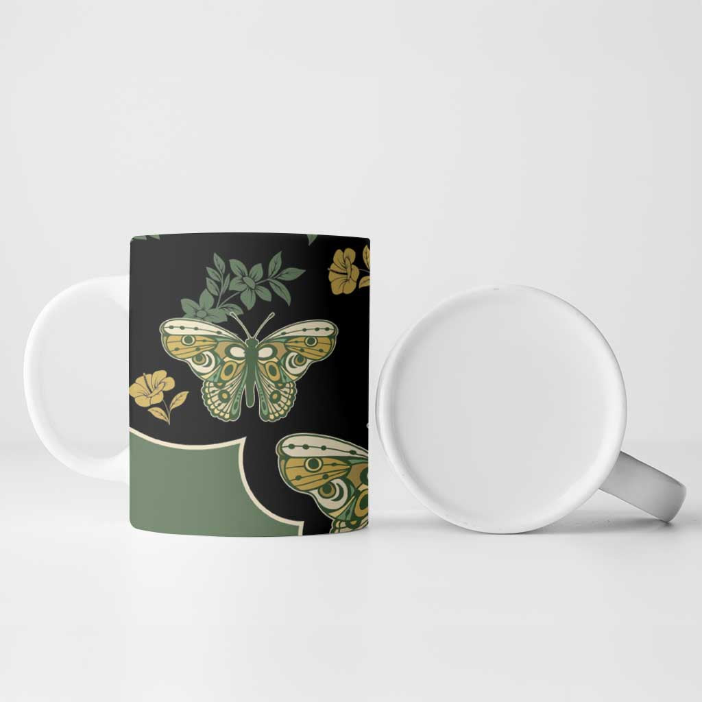 Retro Butterfly Ceramic Mug Western Yoke Style - Wonder Print Shop