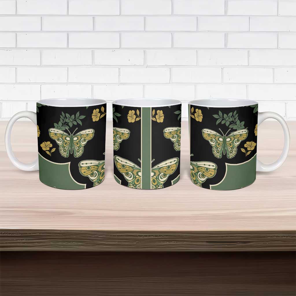 Retro Butterfly Ceramic Mug Western Yoke Style - Wonder Print Shop