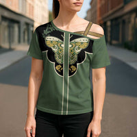 Retro Butterfly Cross Shoulder Shirt Western Yoke Style - Wonder Print Shop