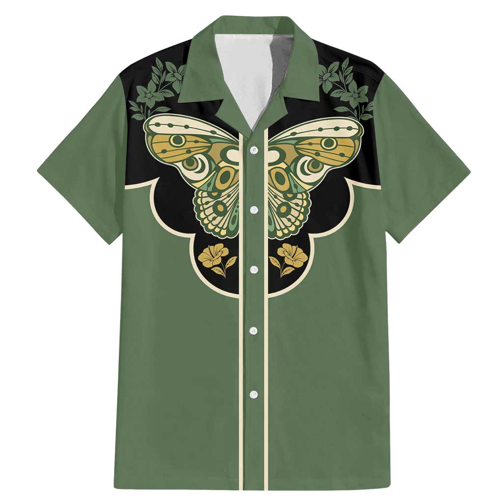 Retro Butterfly Family Matching Mermaid Dress and Hawaiian Shirt Western Yoke Style - Wonder Print Shop