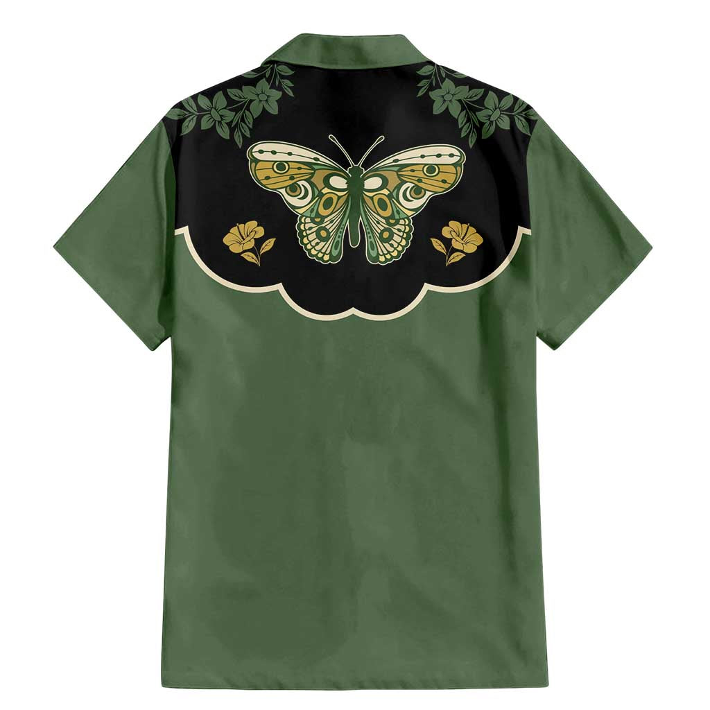 Retro Butterfly Family Matching Mermaid Dress and Hawaiian Shirt Western Yoke Style - Wonder Print Shop