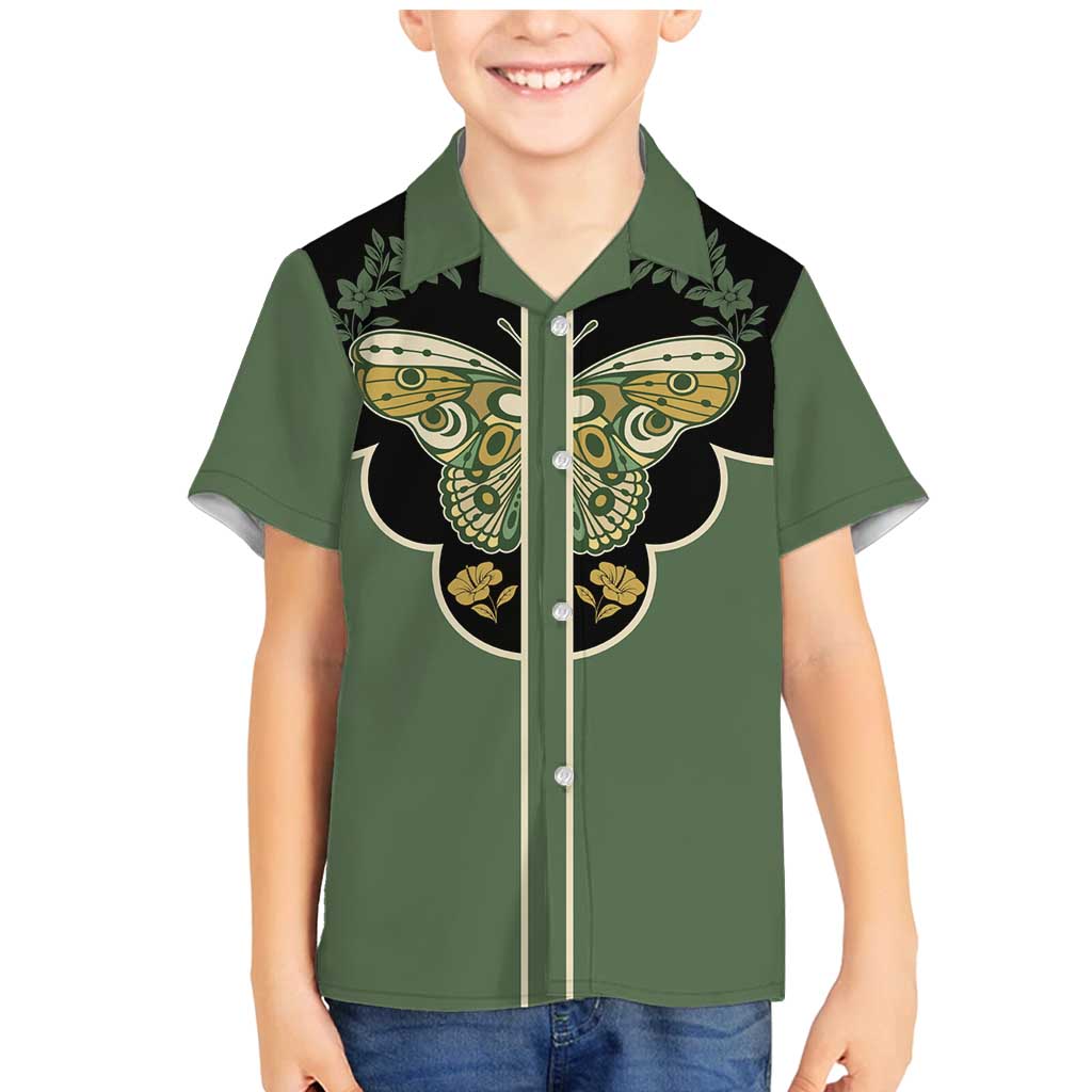 Retro Butterfly Family Matching Mermaid Dress and Hawaiian Shirt Western Yoke Style - Wonder Print Shop