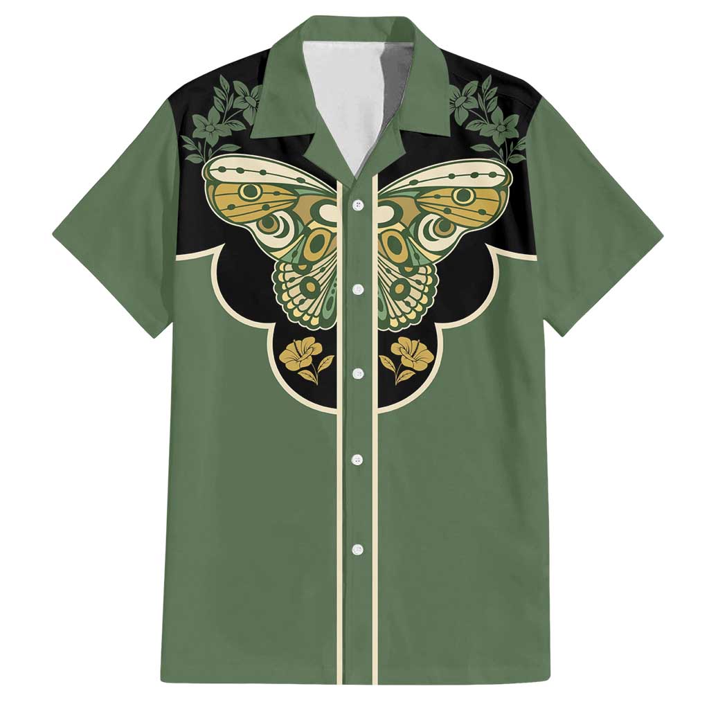 Retro Butterfly Family Matching Puletasi and Hawaiian Shirt Western Yoke Style - Wonder Print Shop