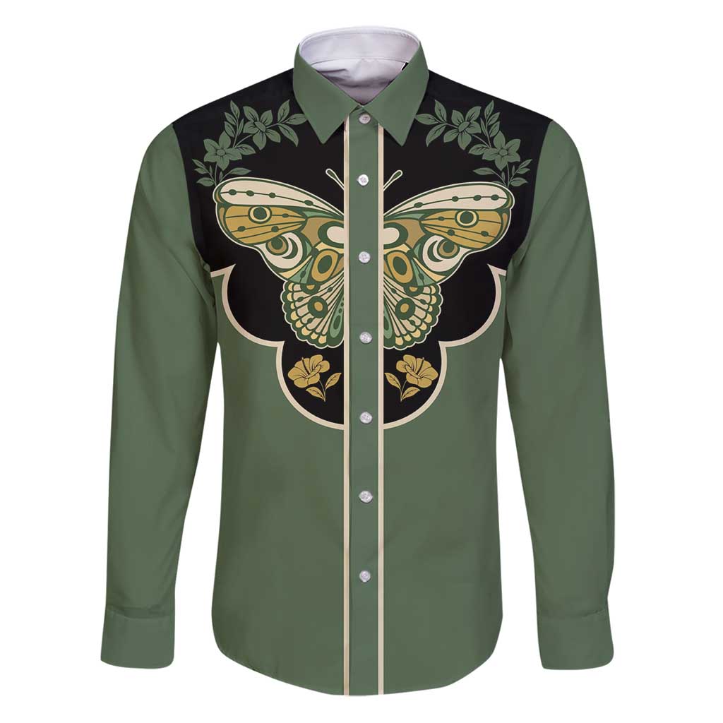 Retro Butterfly Family Matching Puletasi and Hawaiian Shirt Western Yoke Style - Wonder Print Shop