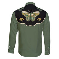 Retro Butterfly Family Matching Puletasi and Hawaiian Shirt Western Yoke Style - Wonder Print Shop