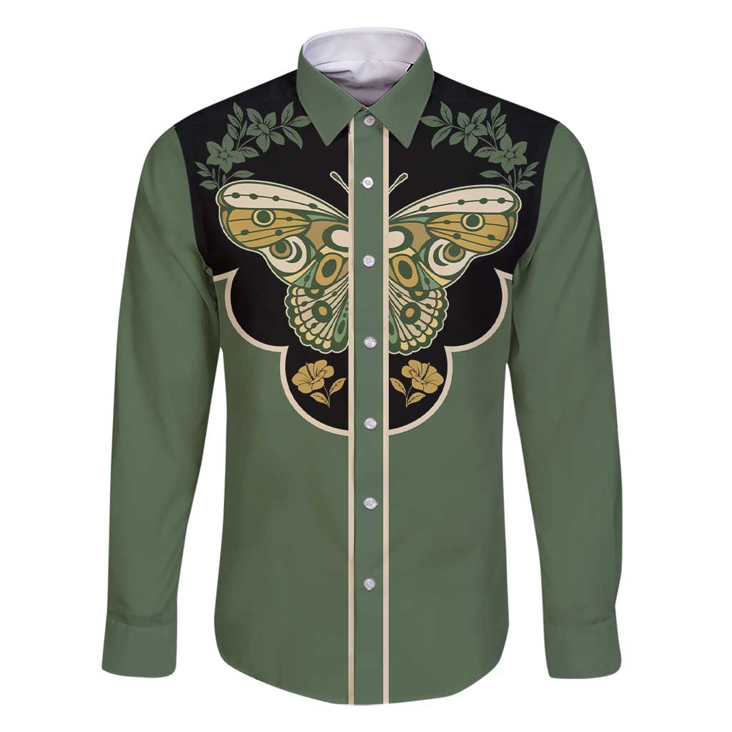 Retro Butterfly Family Matching Short Sleeve Bodycon Dress and Hawaiian Shirt Western Yoke Style - Wonder Print Shop