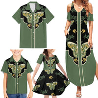 Retro Butterfly Family Matching Summer Maxi Dress and Hawaiian Shirt Western Yoke Style - Wonder Print Shop