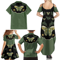 Retro Butterfly Family Matching Summer Maxi Dress and Hawaiian Shirt Western Yoke Style - Wonder Print Shop