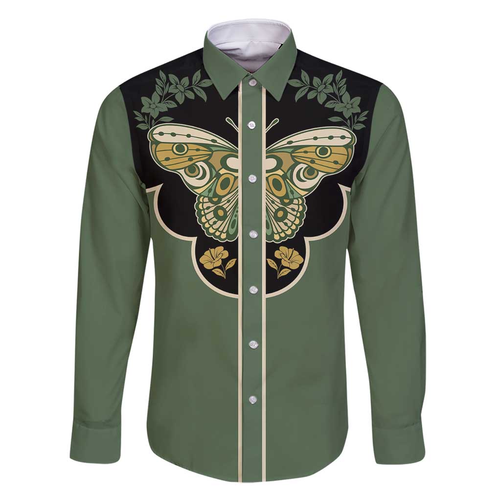 Retro Butterfly Family Matching Summer Maxi Dress and Hawaiian Shirt Western Yoke Style - Wonder Print Shop