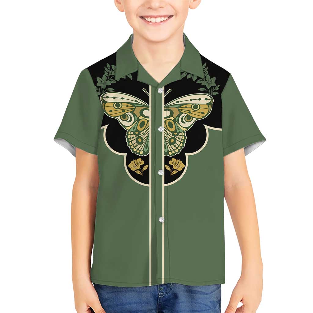 Retro Butterfly Hawaiian Shirt Western Yoke Style - Wonder Print Shop