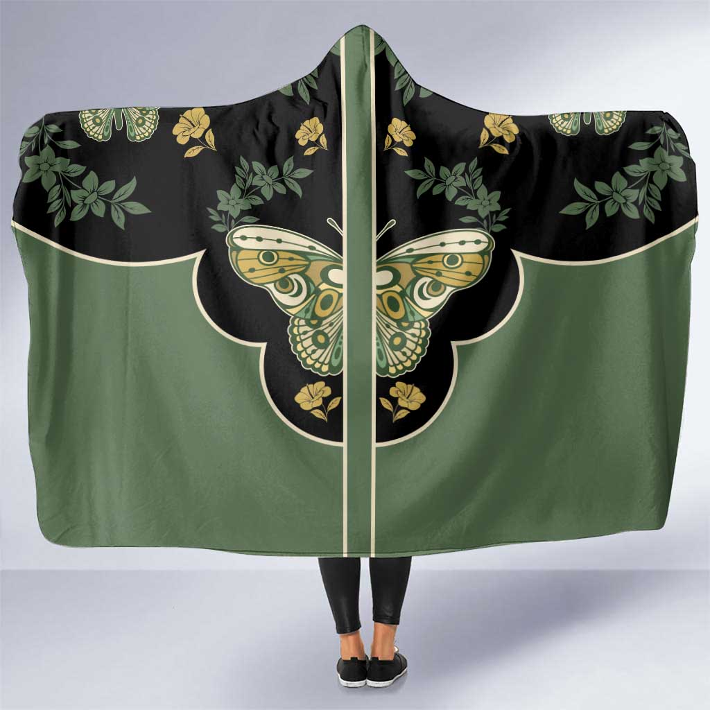 Retro Butterfly Hooded Blanket Western Yoke Style - Wonder Print Shop