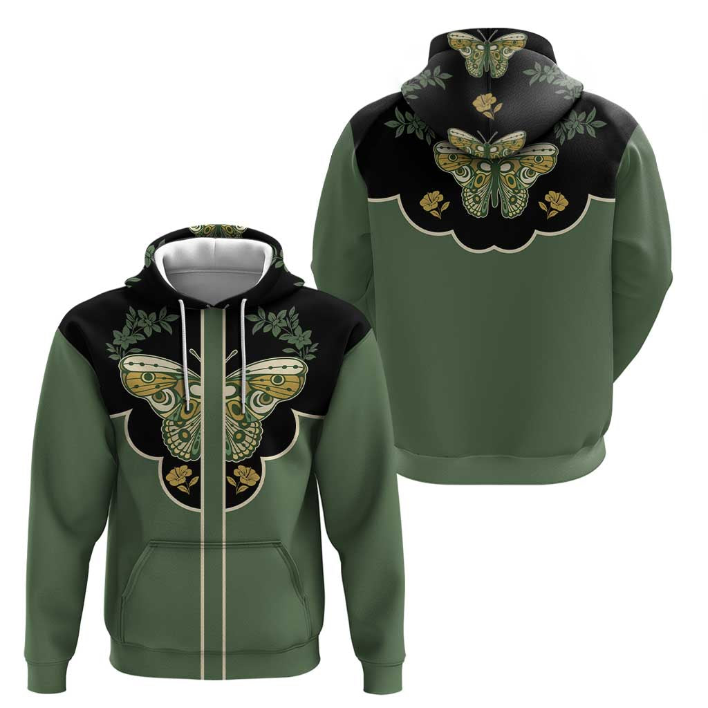Retro Butterfly Hoodie Western Yoke Style - Wonder Print Shop