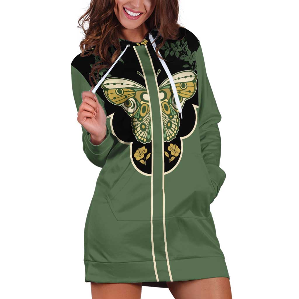 Retro Butterfly Hoodie Dress Western Yoke Style - Wonder Print Shop