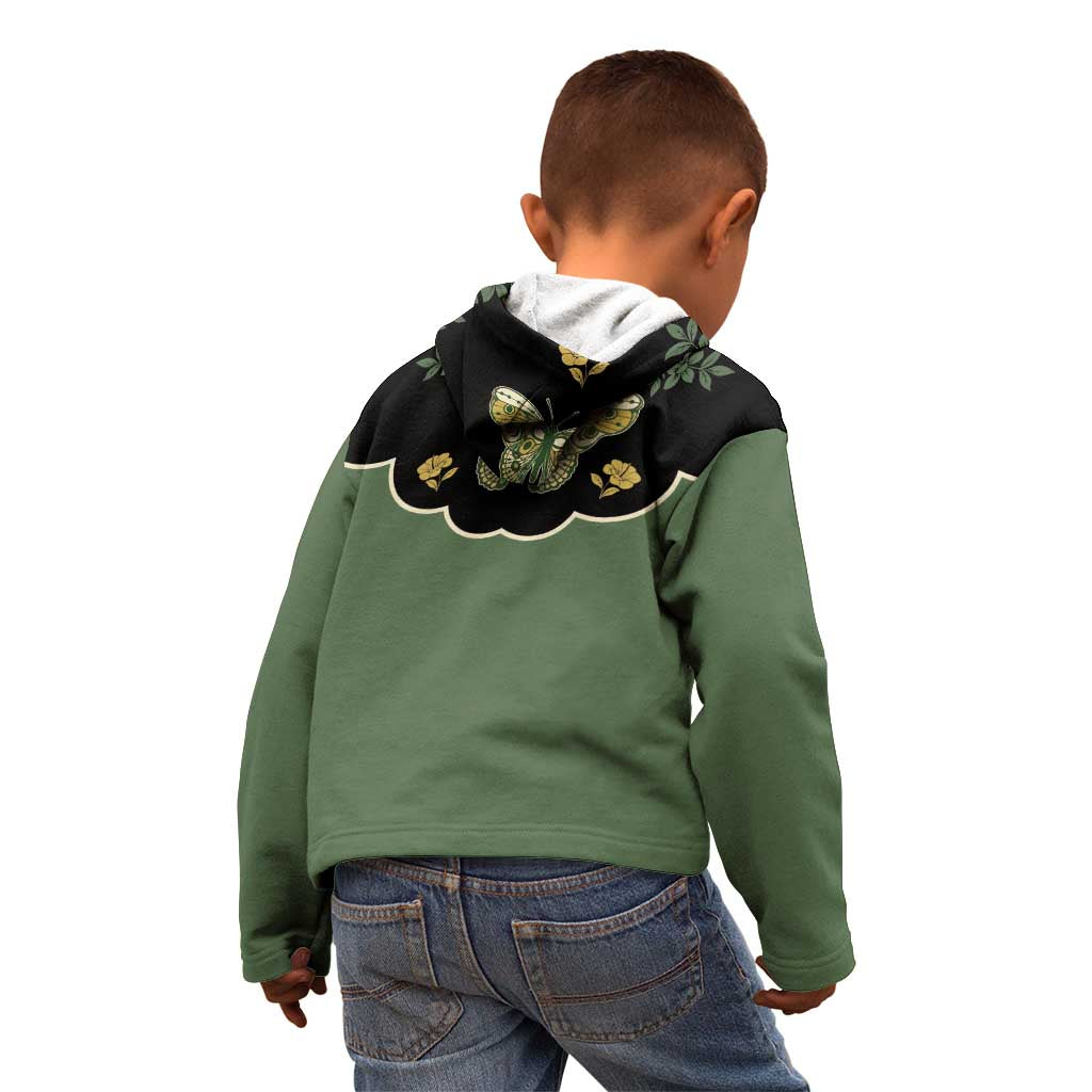 Retro Butterfly Kid Hoodie Western Yoke Style - Wonder Print Shop
