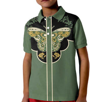 Retro Butterfly Kid Polo Shirt Western Yoke Style - Wonder Print Shop