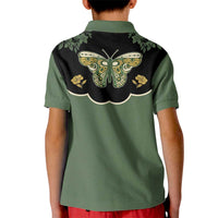 Retro Butterfly Kid Polo Shirt Western Yoke Style - Wonder Print Shop