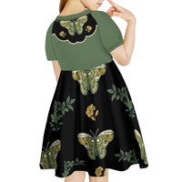 Retro Butterfly Kid Short Sleeve Dress Western Yoke Style - Wonder Print Shop