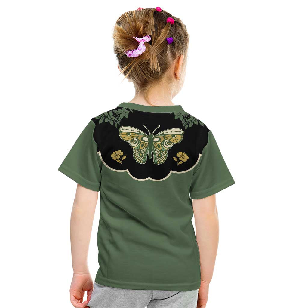 Retro Butterfly Kid T Shirt Western Yoke Style - Wonder Print Shop