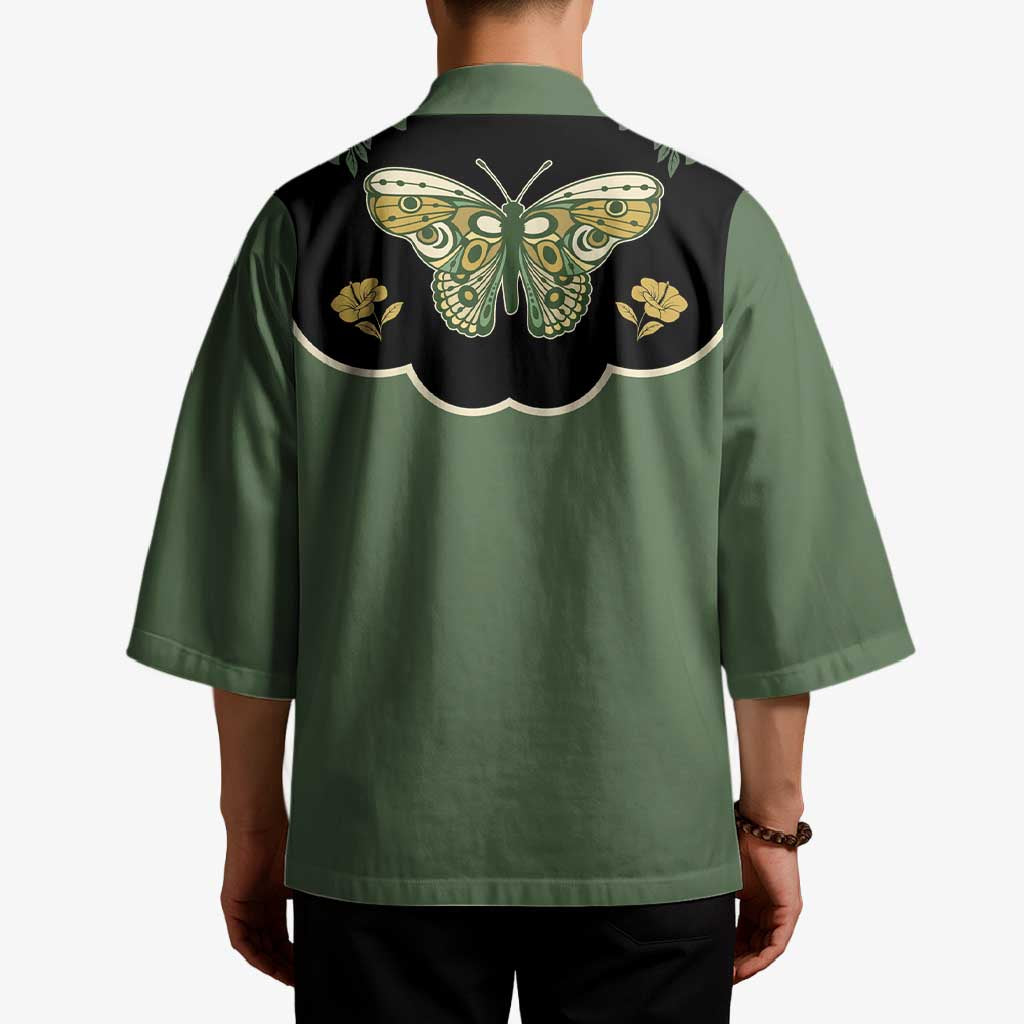 Retro Butterfly Kimono Western Yoke Style - Wonder Print Shop