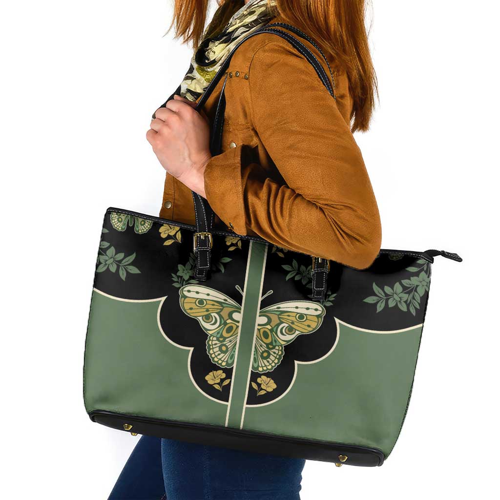 Retro Butterfly Leather Tote Bag Western Yoke Style - Wonder Print Shop