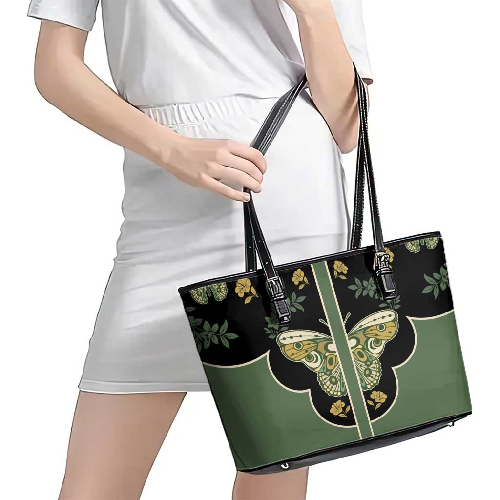 Retro Butterfly Leather Tote Bag Western Yoke Style - Wonder Print Shop