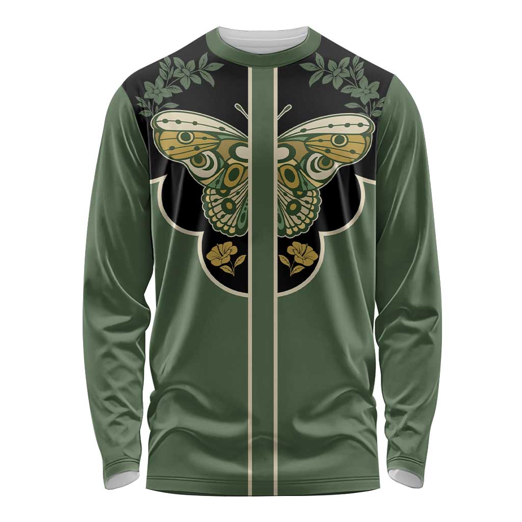 Retro Butterfly Long Sleeve Shirt Western Yoke Style - Wonder Print Shop