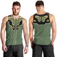 Retro Butterfly Men Tank Top Western Yoke Style - Wonder Print Shop