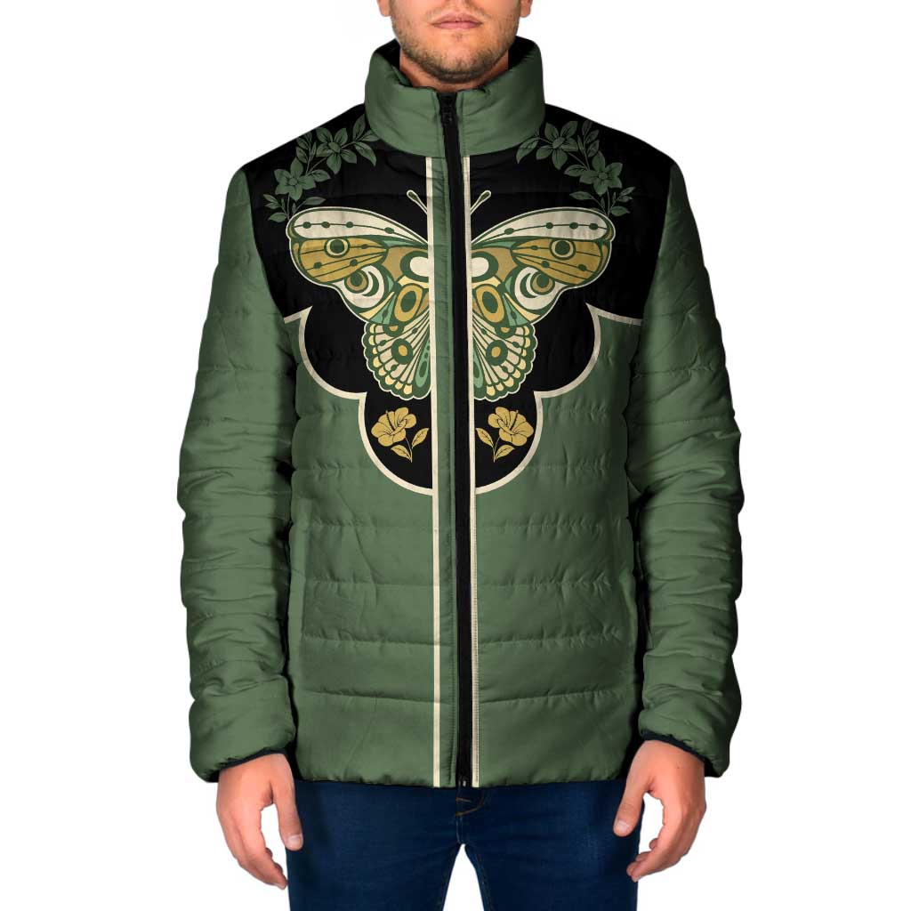 Retro Butterfly Padded Jacket Western Yoke Style - Wonder Print Shop