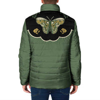 Retro Butterfly Padded Jacket Western Yoke Style - Wonder Print Shop