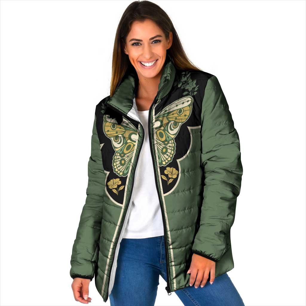 Retro Butterfly Padded Jacket Western Yoke Style - Wonder Print Shop