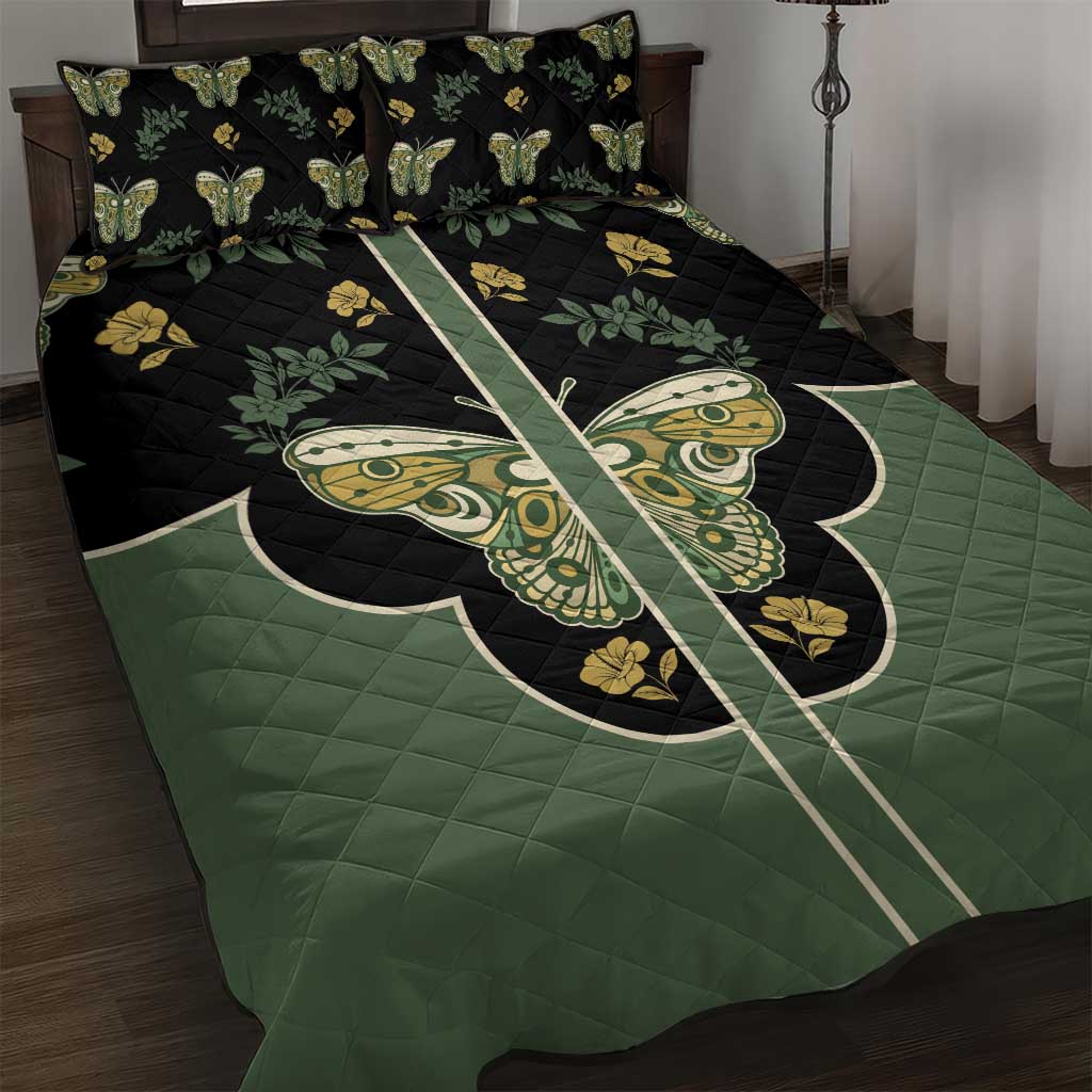 Retro Butterfly Quilt Bed Set Western Yoke Style - Wonder Print Shop
