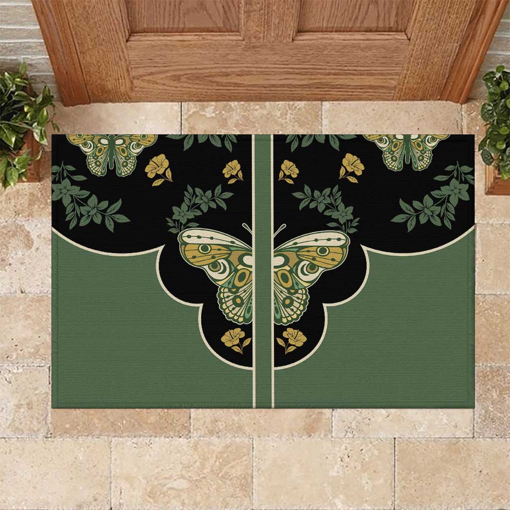 Retro Butterfly Rubber Doormat Western Yoke Style - Wonder Print Shop
