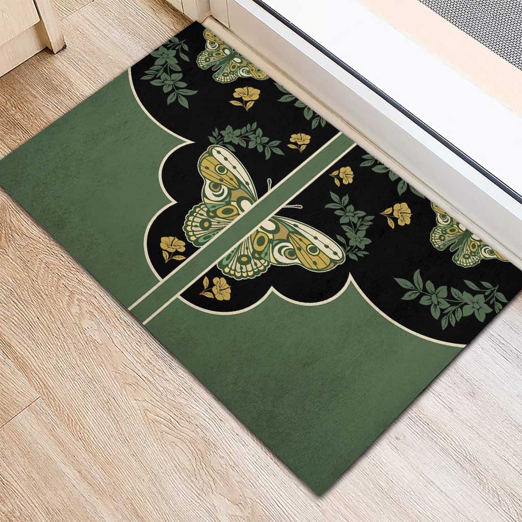 Retro Butterfly Rubber Doormat Western Yoke Style - Wonder Print Shop