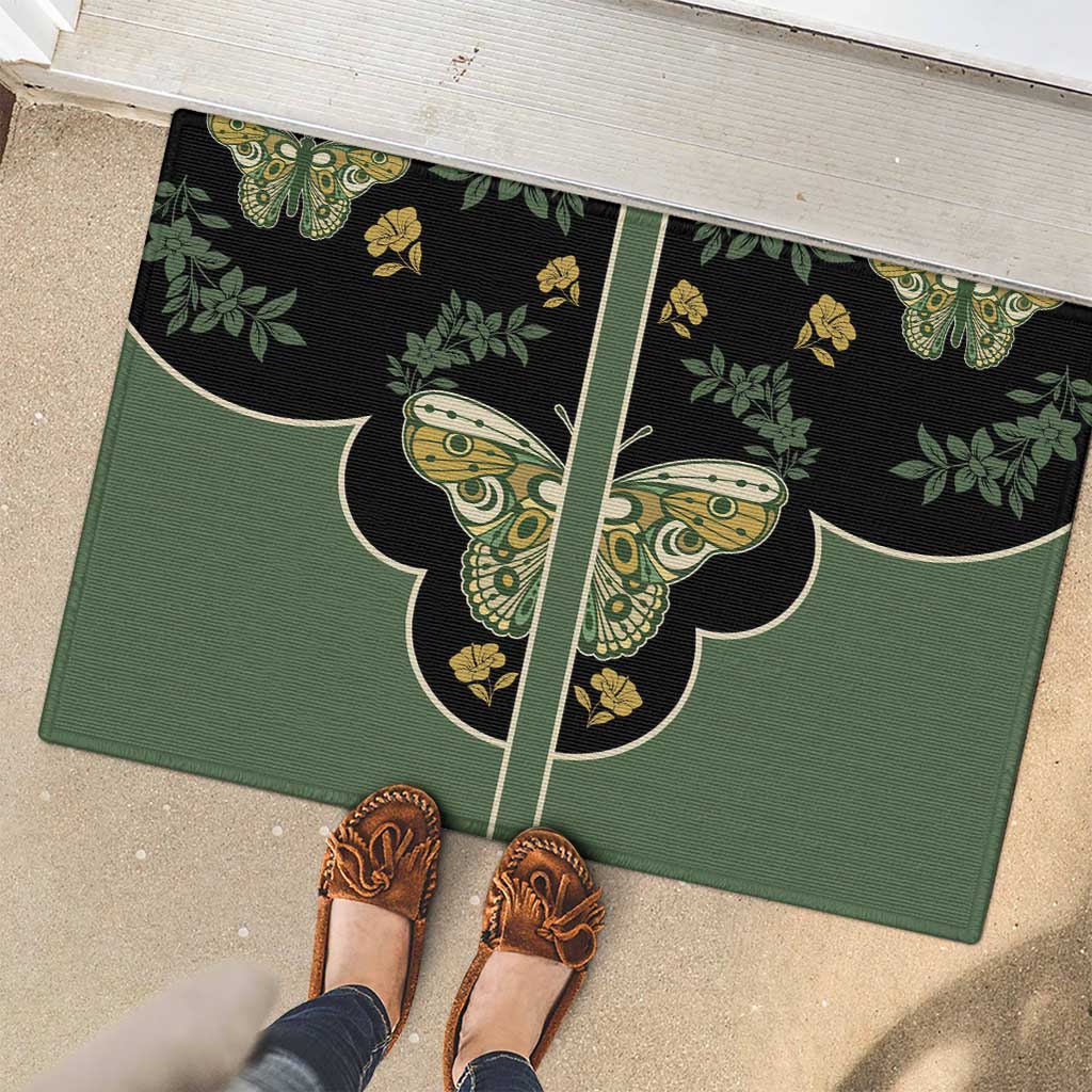 Retro Butterfly Rubber Doormat Western Yoke Style - Wonder Print Shop