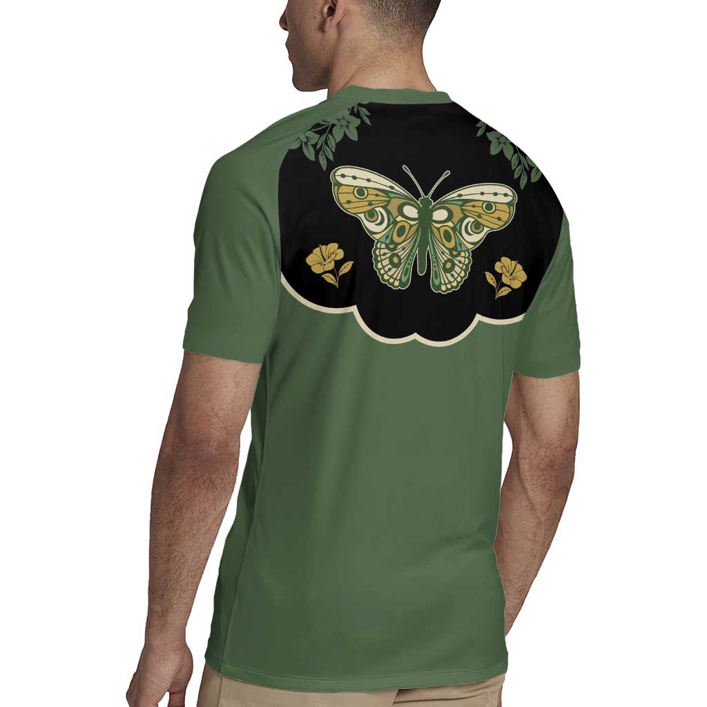 Retro Butterfly Rugby Jersey Western Yoke Style - Wonder Print Shop