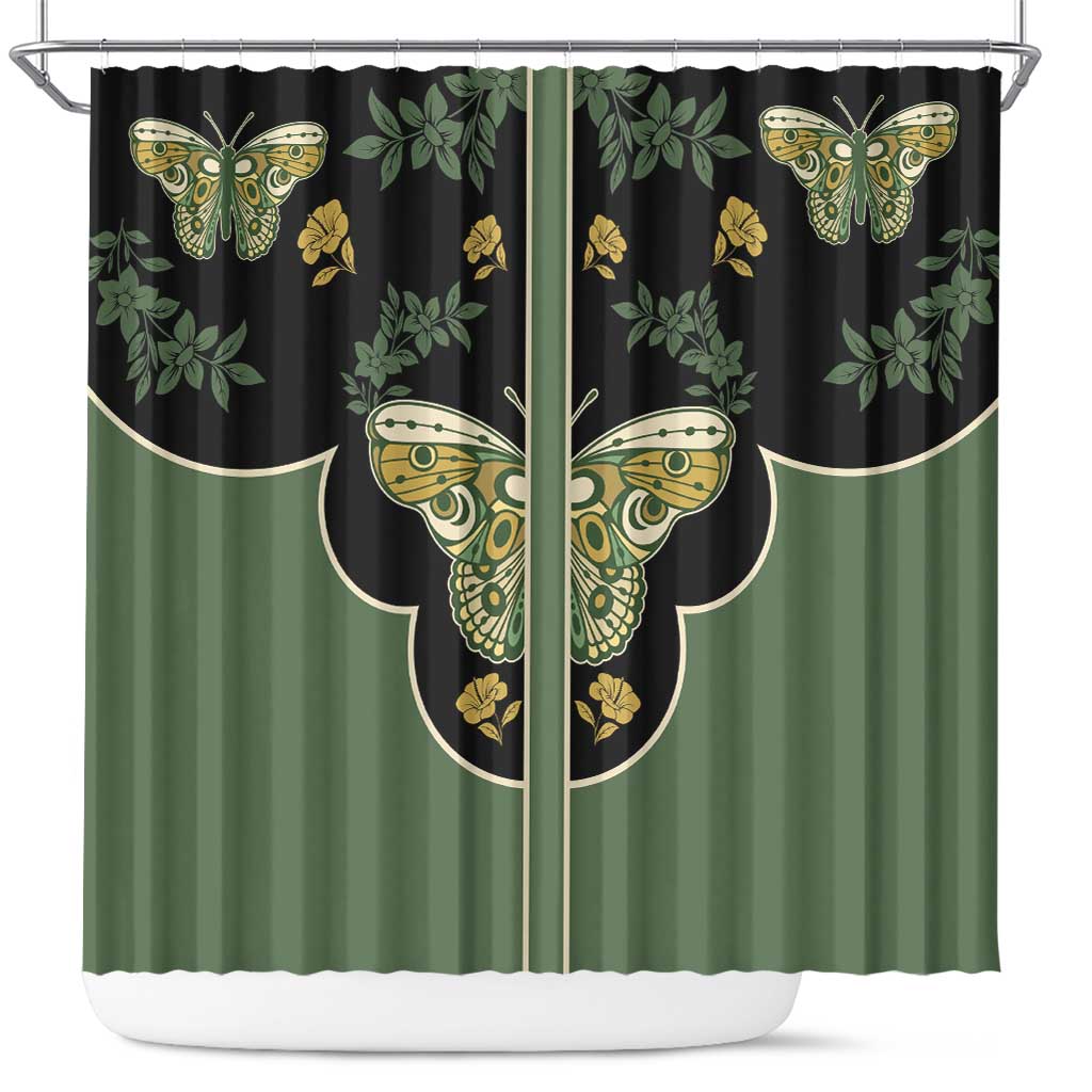 Retro Butterfly Shower Curtain Western Yoke Style - Wonder Print Shop