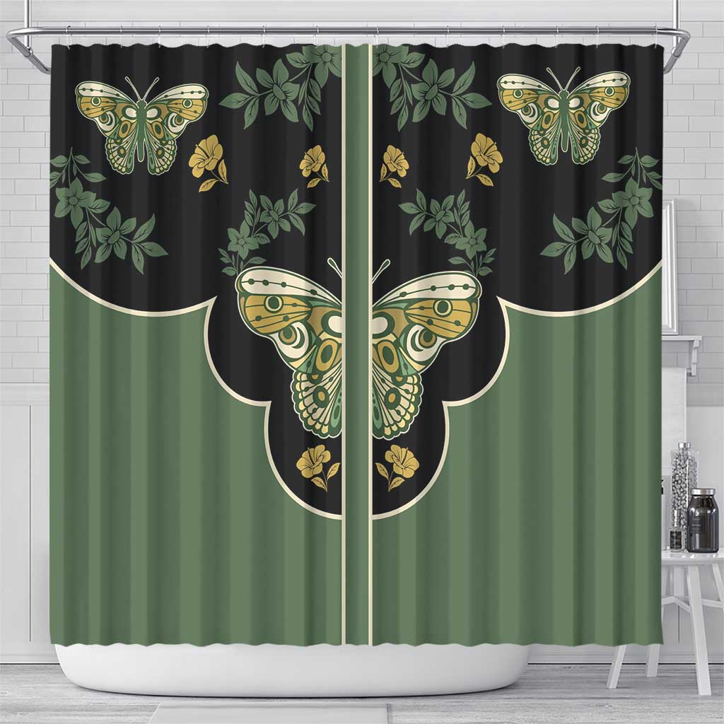 Retro Butterfly Shower Curtain Western Yoke Style - Wonder Print Shop