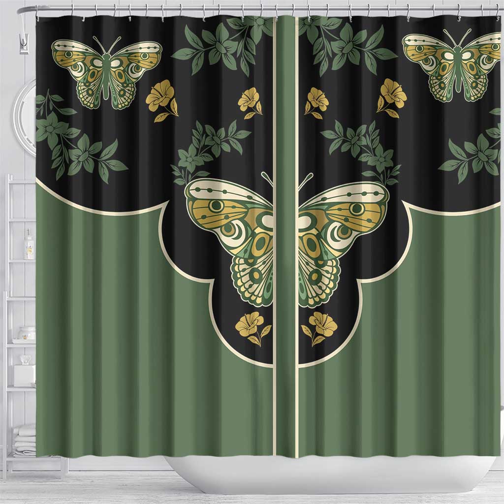 Retro Butterfly Shower Curtain Western Yoke Style - Wonder Print Shop
