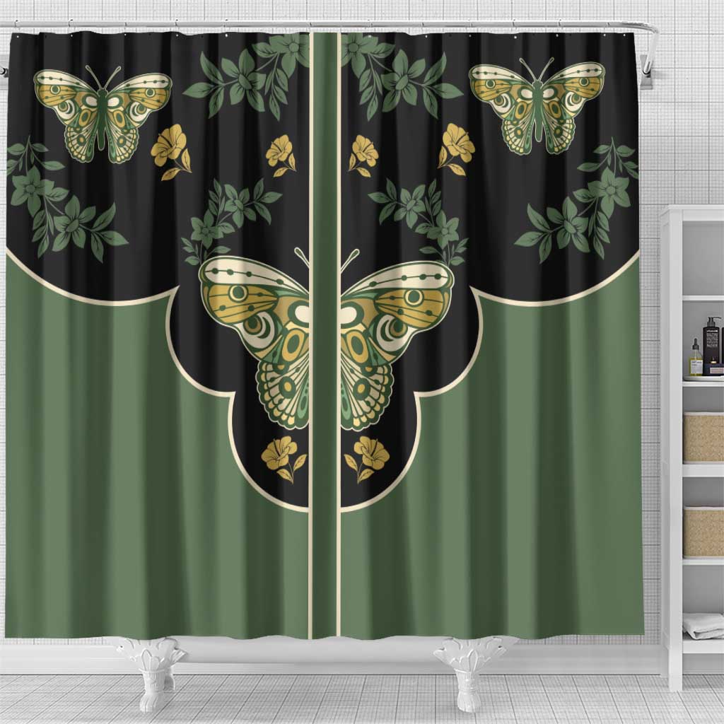 Retro Butterfly Shower Curtain Western Yoke Style - Wonder Print Shop