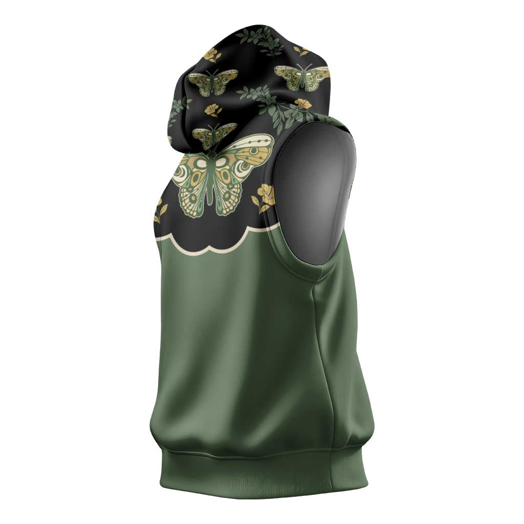 Retro Butterfly Sleeveless Hoodie Western Yoke Style - Wonder Print Shop