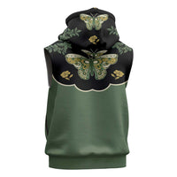 Retro Butterfly Sleeveless Zip Hoodie Western Yoke Style - Wonder Print Shop