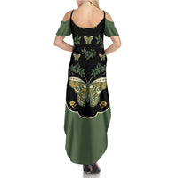 Retro Butterfly Summer Maxi Dress Western Yoke Style - Wonder Print Shop