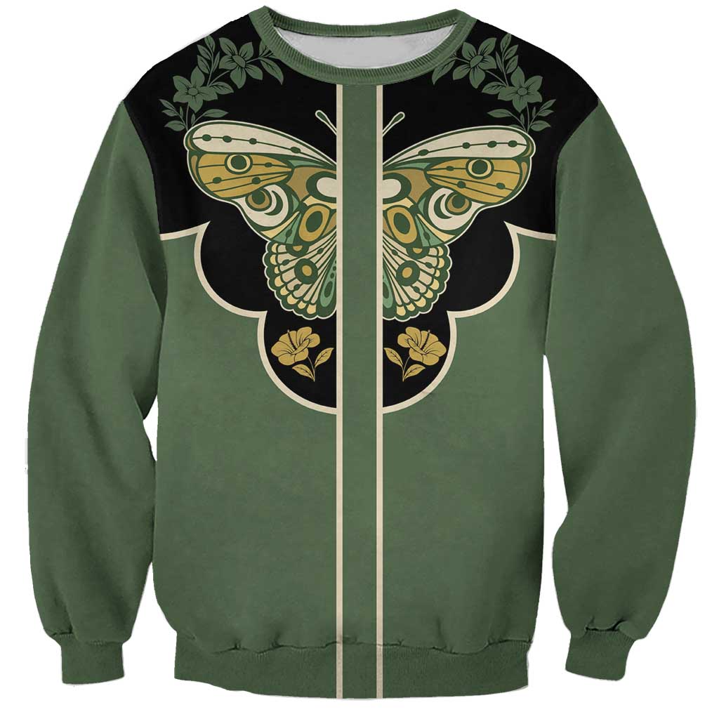 Retro Butterfly Sweatshirt Western Yoke Style - Wonder Print Shop