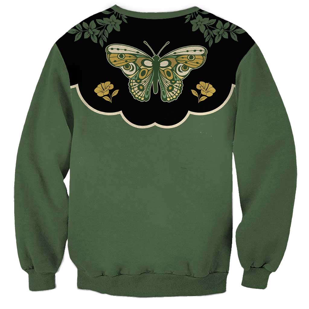 Retro Butterfly Sweatshirt Western Yoke Style - Wonder Print Shop